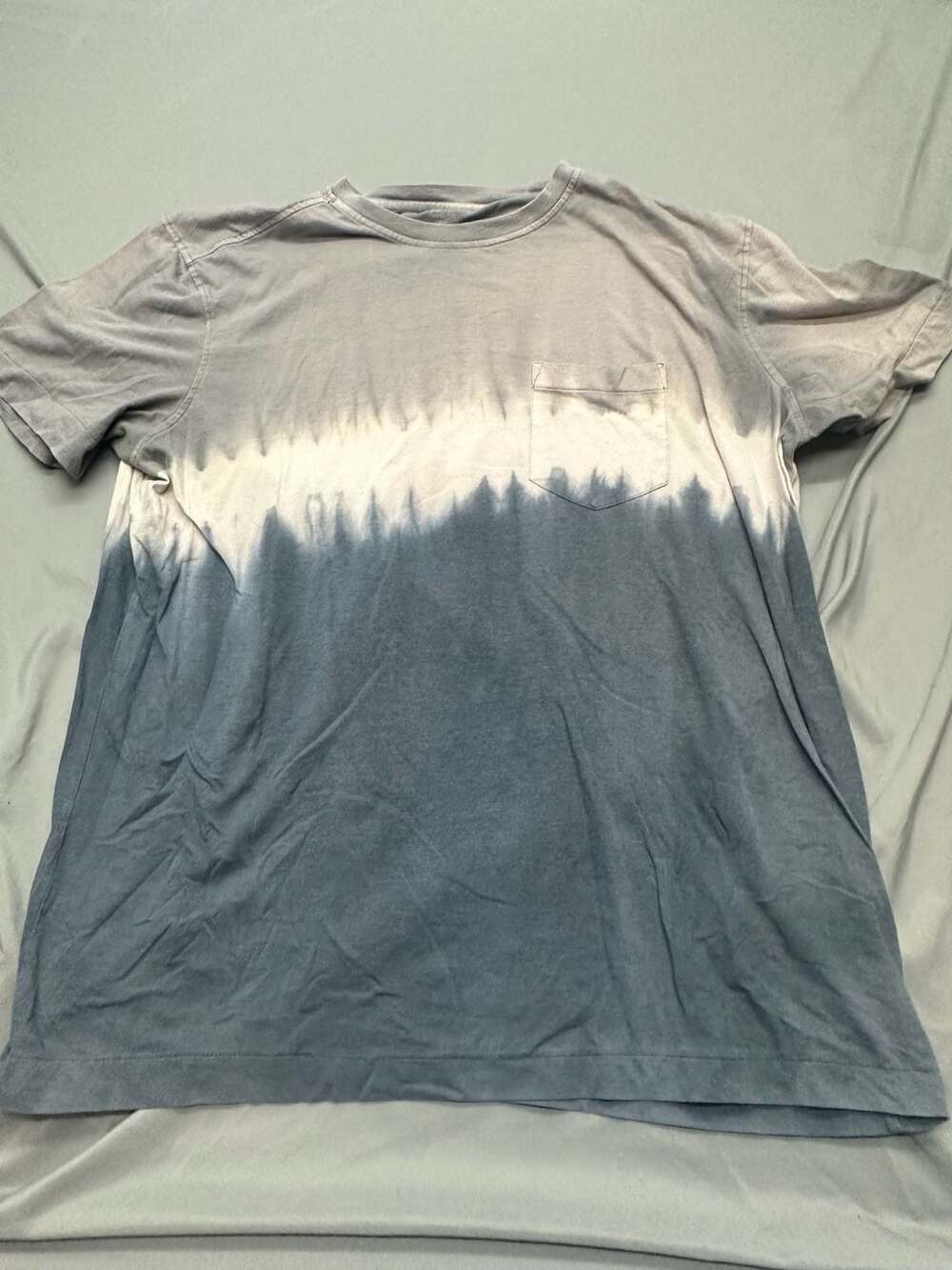 Falls Creek Mens Blue Ombre Dip Dye Pocket T-Shirt Size XXL